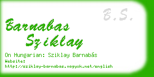 barnabas sziklay business card
